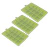 3pcs Ice Cubes Mould Silicone Stackable Dishwasher Safe 15 Grids Ice Tray with Removable Lid for Home Bar Green