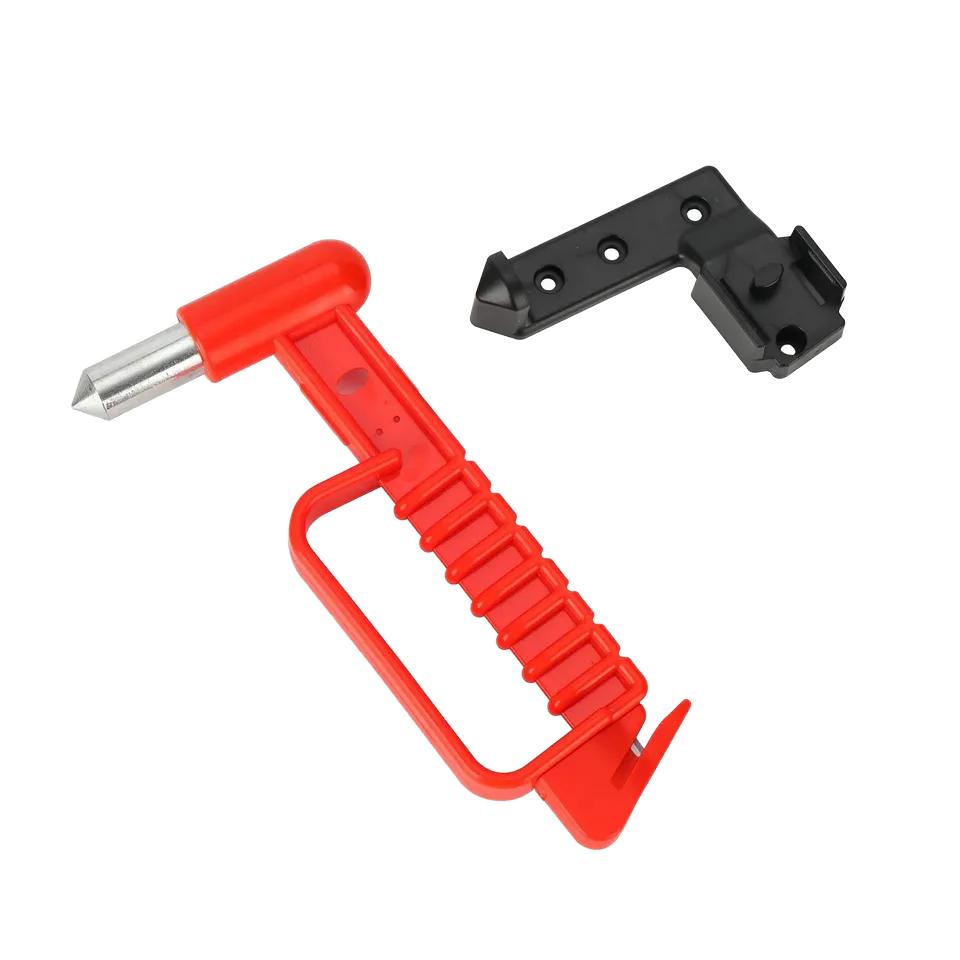 JINGLING Red Plastic Car Safety Hammer Life Hammer Window Breaker Emergency Fire Safety Tool Firefighting Special Escape Red f3 plastic safety hammer (card type, no blade)