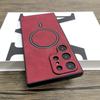 Suitable for Samsung S25ultra Mobile Phone Case Magnetically Absorbed S24u Lambskin Pattern S23 Full Inclusive S22U Protective Case S21