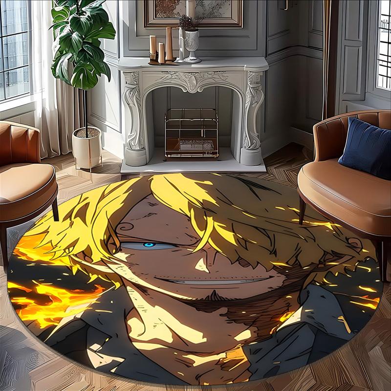 1pc S-Sanji  Carpet, Round Rug, Comfortable, Suitable for Entryways, Living Rooms, Office, And Bedrooms, Christmas Decoration