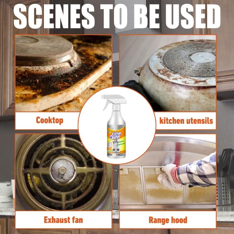 3pcs 60ml Kitchen Cleaner Range Hood Oil Stain Cleaner Multifunctional Cleaning Agent Supplies Kitchen Supplies