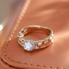 New  Rose Gold Color Bride Wedding Ring Fashion Natural Zircon Crystal Rings For Women Modern Party Daily Jewelry
