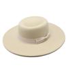 British Elegant Ring-Shaped Concave Flat-Topped Woolen 8.5Cm Top Hat Men'S And Women'S Fashion Flat-Topped Woolen Top Hat