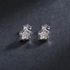 Modian Simple Full CZ Stud Earrings Fashion 925 Silver Flower Lovely Earring For Women Girls Party Accessories Jewelry