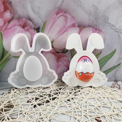 Bunny Silicone Mold Egg Holder Easter Resin Mold Cartoon Art Crafting Silicone Molds Epoxy Resin Molds For Making Home Aesthetic