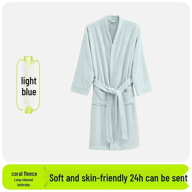 Women's Thick Antibacterial Quick-Dry Cloud Velvet Bathrobe - Autumn/Winter