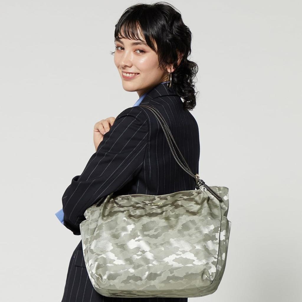 Tote Bag Shadow Jacquard A4 Tote Bag B006404 Navy [Rabaga Jerry] (66)