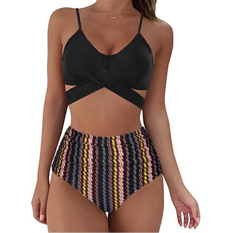 Summer Sexy Sleeveless Halter Split Swimsuit Bikini