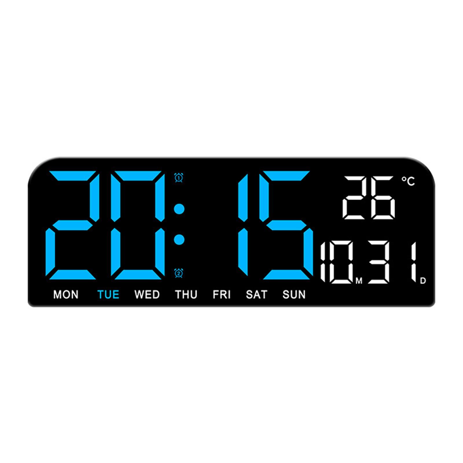 

Electronic Digital Clock With 5 Modes, Big Digits, Sleep Button, Voice Control, Adjustable Brightness Table Clock синий