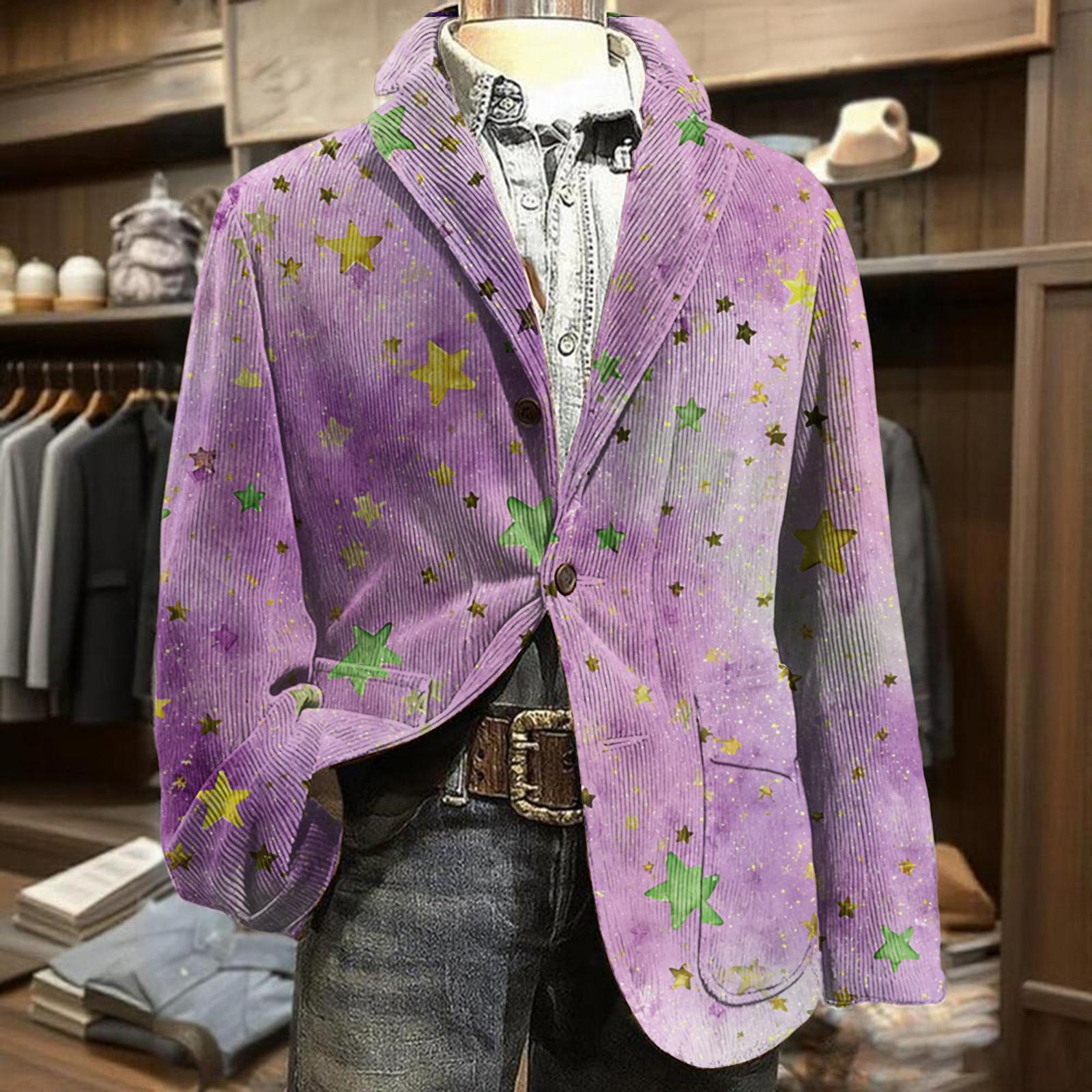 Мужская деловая повседневная мода Принтованная вельветовая куртка XXXXL