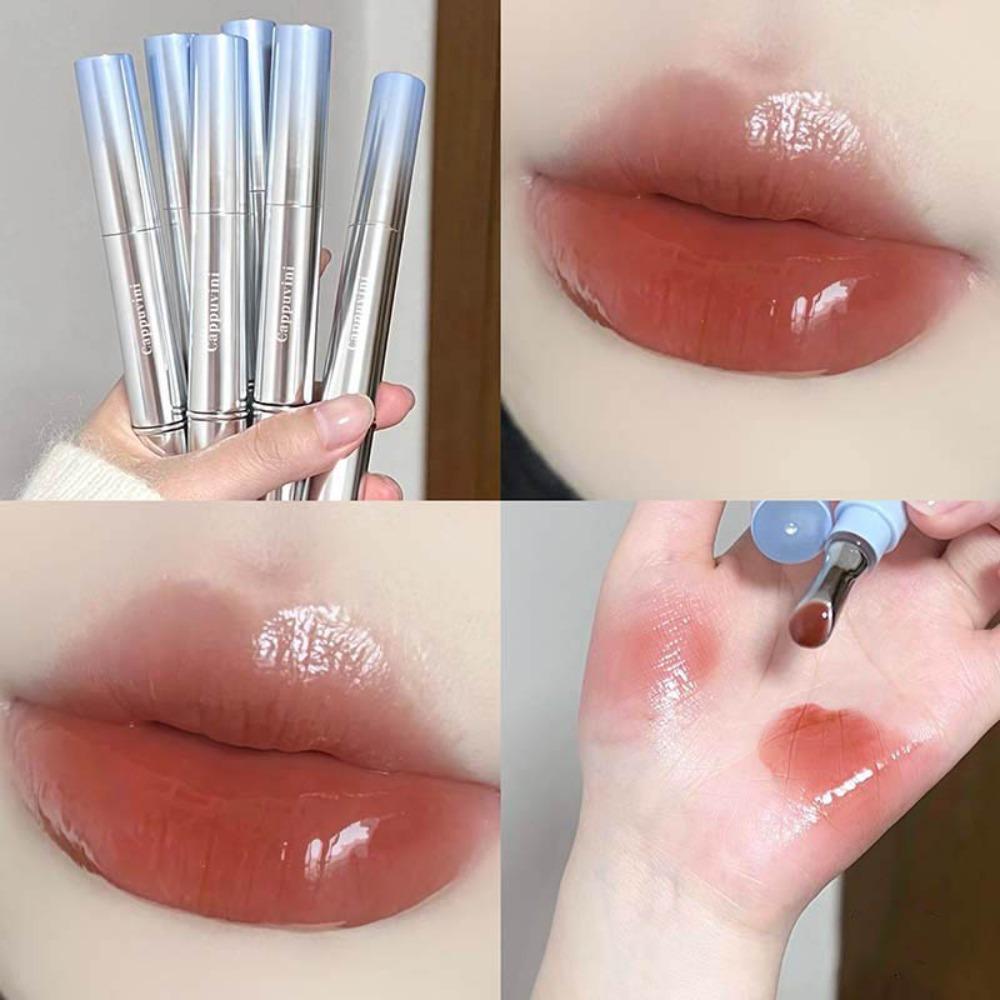 Metal iron Brush Glossy Lipstick Moisturizing Clear Lip Glaze New Lip Gloss  Cosmetic 6