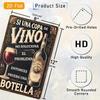 VINVANA Retro Metal Wall Art Decor, Spanish Quote Sign with Wine Bottle Design for Home Kitchen Bar, Restaurant Cafe Flat Iron 2