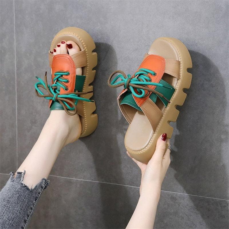 Women's Spring and Summer New Lightweight Casual Thick Soled Retro Beach Roman Sandals