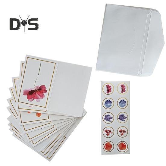 10 stk notatkort Gullfolie blomsterdesign gratulasjonskort med konvolutter og klistremerke til bursdags bryllupsdag Business Gathering