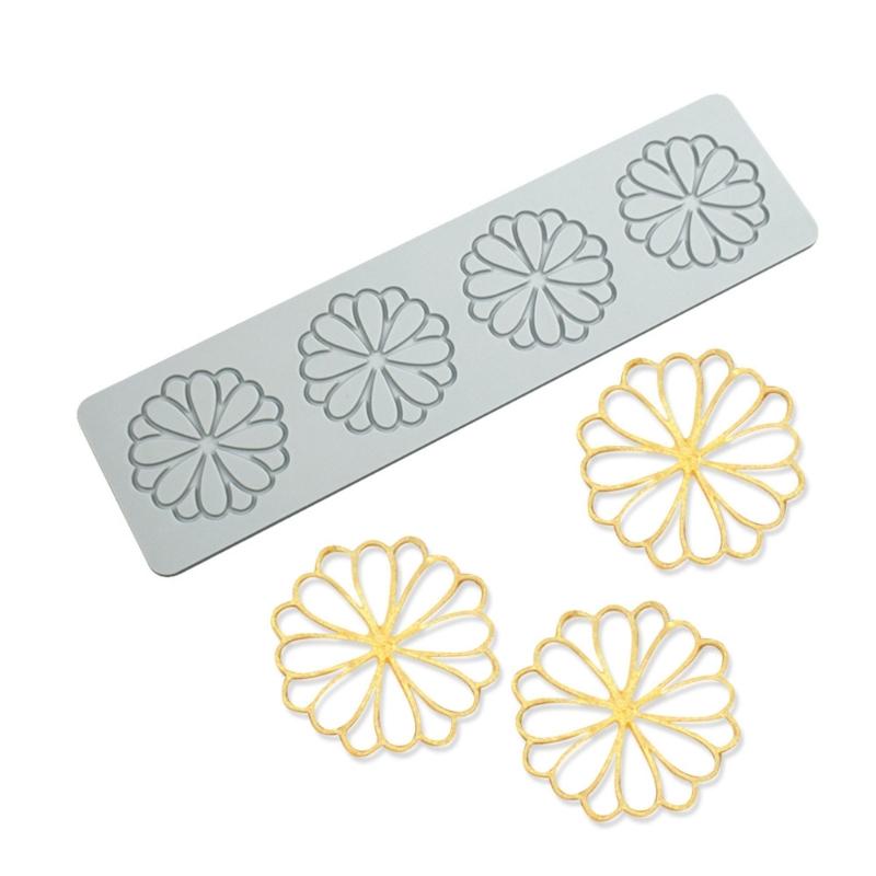 Silikonová dutá forma na květiny pro čokoládu, bonbóny, krajky, okvětní lístky, fondánová forma, dekorace na dort, vršek na cupcakes, pečicí forma, DIY