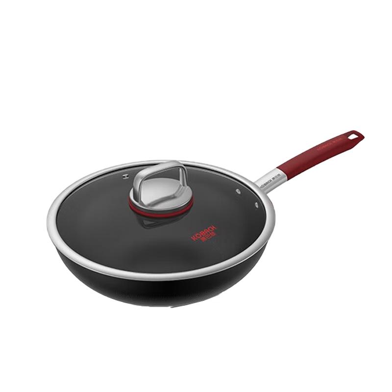 KOBACH Non-Coated Titanium Non-Stick Wok & Frying Pan