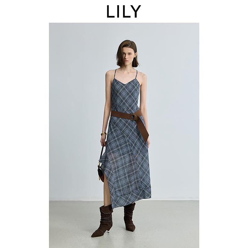 LILY plaid V-neck camisole dress