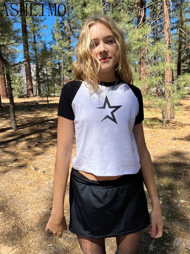 European and American women's clothing spring and summer new ins letter I love ME printed short slim-fitting short-sleeved T-shirt