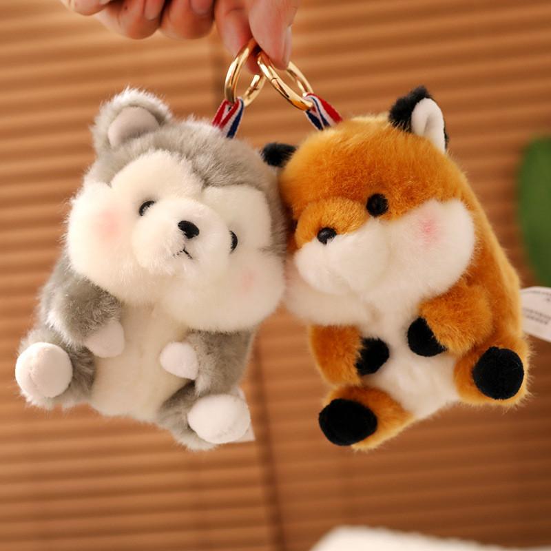 Cute And Fluffy Plush Animal Character Keychain Ideal For Bag Charm And Gift