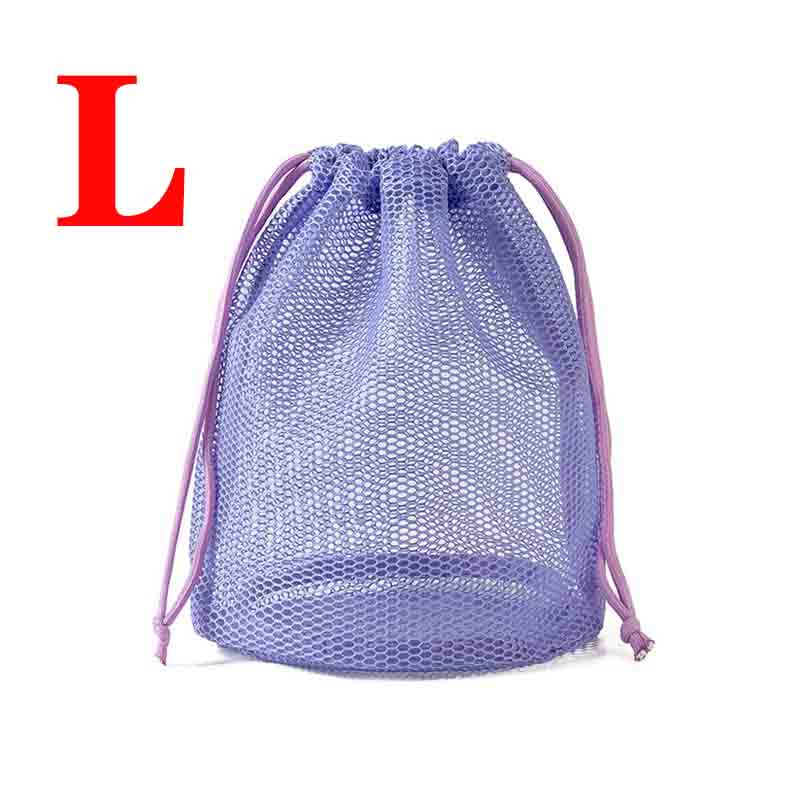 1PC Mesh Drawstring Pocket Portable Drainage Storage Bag Swimming And Bathing Bag Foldable Travel Storage Bag Grooming Bag