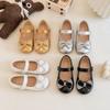 2026Girls' Rhinestone Bowknot Flats, Stylish Spring and Autumn Princess Shoes, Baby Non-slip Walking Shoes, Mary Jane Shoes