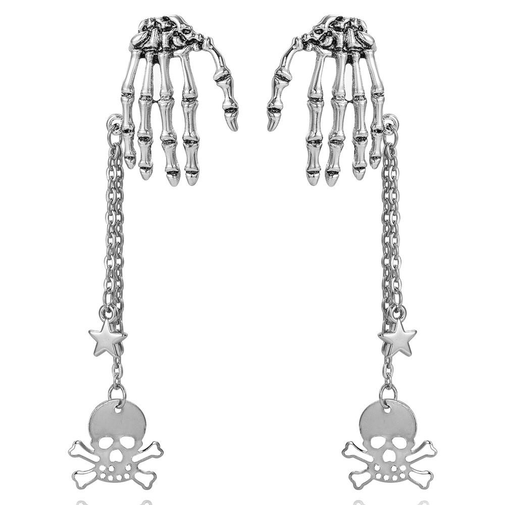 Punk Skull Gothic Ear Jewelry With Alloy Material For Wear Festival