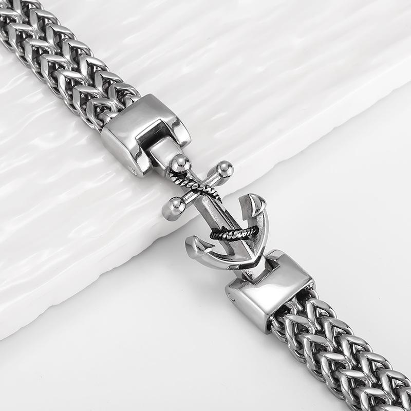 Stainless Steel Double Row Cuban Link Bracelet for Men Women Polished Geometric Style 12mm Width Jewelry