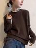 European Corduroy Lace Patchwork Long Sleeve Women's T-Shirt - 2025 Autumn/Winter New Arrival Slimming Casual Base Layer Top