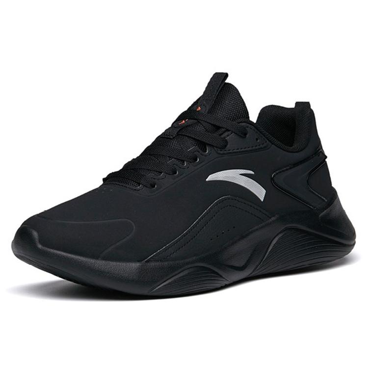New Anta Cushioned Slip-Resistant Abrasion-Resistant Low-Top Running Shoes Men's Pure Black 112215571-7
