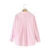 Jnleaog New Fall Women's Clothing Fashion French Style Design Fashion All-Match Casual Style Stripes Poplin Shirt