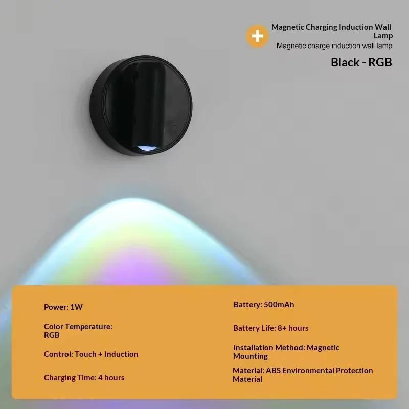Wiederaufladbare Wandleuchte mit Bewegungssensor LED Touch-Dimmfunktion Fernbedienung 360° Drehung Nachtlichter für Heimdekoration