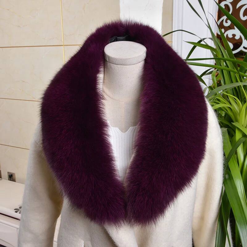 Real Fox Fur Collar For Women Winter Neck Keep Warm Scarves Men Fashion Luxury Genuine Coat Jacket Shawl Big Size
