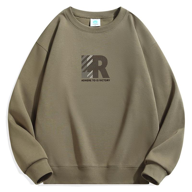 Men's Crew Neck Sweater New Cotton Composite Versatile Long-sleeved Top Sweater Jacket