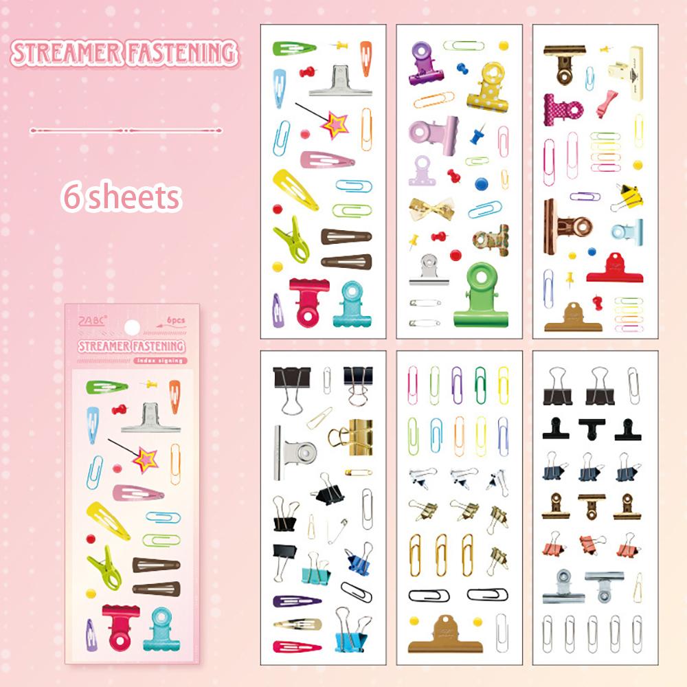 6 color index sign up notebook collage stickers, creative stickers DIY sticker notebook, student stationery, photo decoration