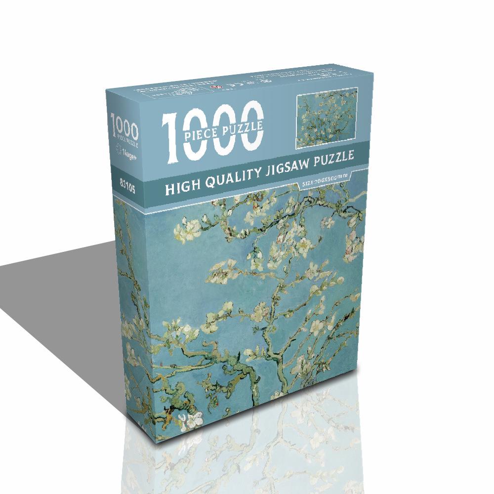 1,000-Piece High-Difficulty Jigsaw Puzzle for Adults - Stress Relief and Boredom Buster Featuring Famous Van Gogh Oil Paintings.