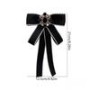 Rhinestone Crystal Bow Brooches Cloth Art Necktie Trend Shirt Collar Pins  Jewelry Accessories