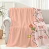 L-lulu Pig Throw Lightweight 240g Flannel Blanket Soft Skin-friendly for Summer Cooling