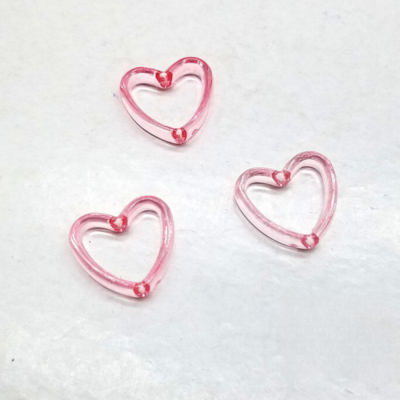 

Pink Transparent Acrylic Heart Beads for DIY Jewelry