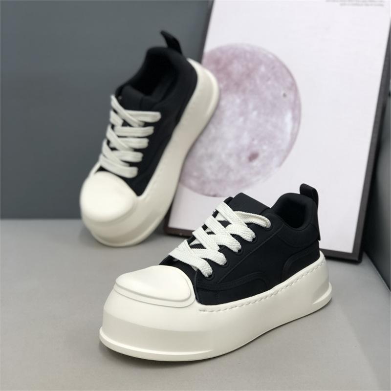 Autumn new casual thick baseplate shoes breathable comfortable leather low top 38