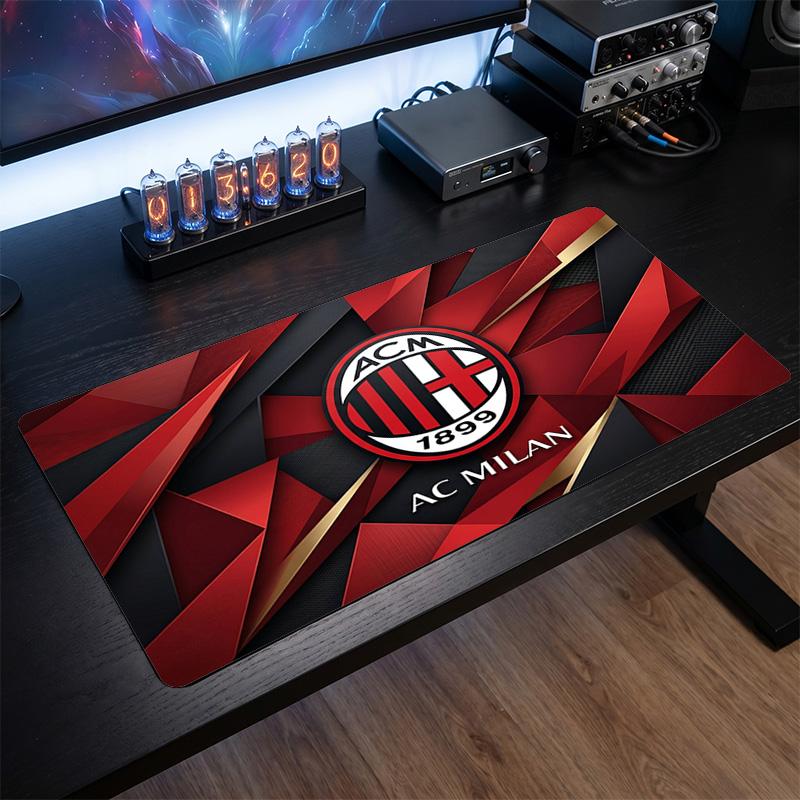 משטח עכבר גדול מודפס AC Milan, משטח שולחן גיימינג מגומי רך מונע החלקה לקישוט משרד, מחשב נייד, מחשב