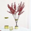 6-Pronged Holly Fruit Red Fruit Berry Fortune Fruit Single Branch Chinese Home Decoration Fake Flower Simulation Plant