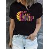 Tailles européennes T-shirt femme avec imprimés de lettres sur le thème du volleyball européen et américain