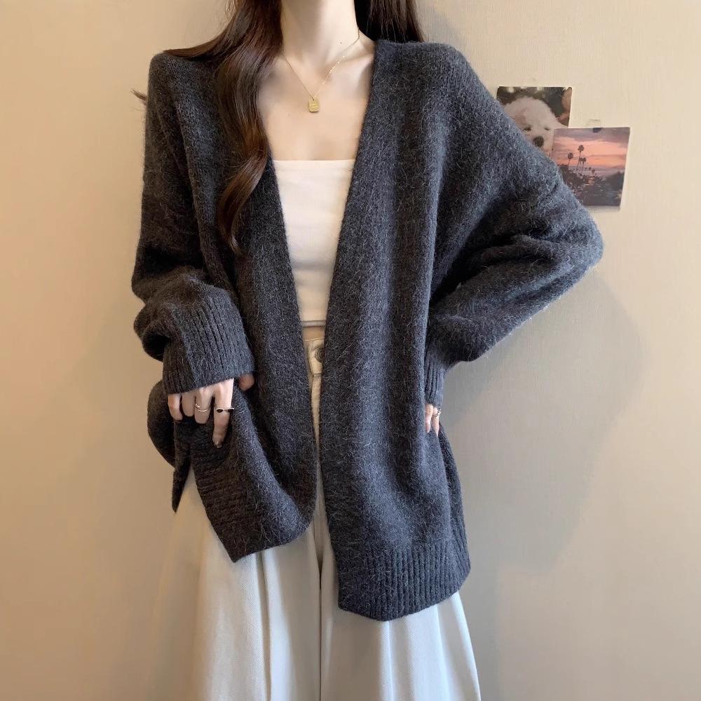 Korean Style Loose Knit Cardigan - Autumn 2026 Arrival, Women's Soft Sweater