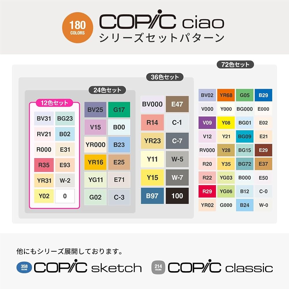 Too Copic Ciao Start 12 Color Set Multicolor Illustration Marker Marker Marker Pen