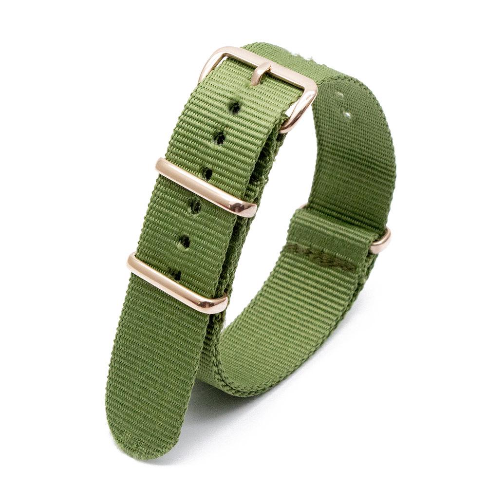 Rose Gold Buckle Nylon Watch Strap - Canvas Replacement for DW Watches