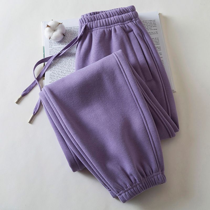 

Весна и Лето Новое поступление Тонкие Хлопковые Спортивные Штаны Высокого Качества Женские Свободные Штаны Джоггеры Корейские Повседневные Штаны Спортивные Штаны Укороченные Purple(Fleece-lined thick) L code((Cropped Pants))