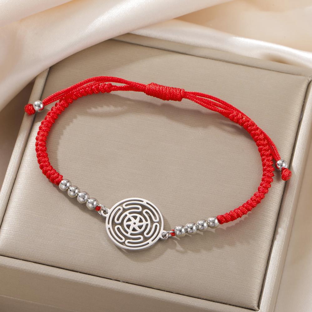 Dawapara Wheel of Hecate Bracelet Wiccan Goddess Ancient Greek Blessing Protection Prosperity Symbol Stainless Steel Jewelry