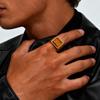 Tiger Eye Stone Ring for Men Boys,Stainless Steel Brown Natural Stone Signet Ring Square Ring,Stylsh Party Jewelry Gift