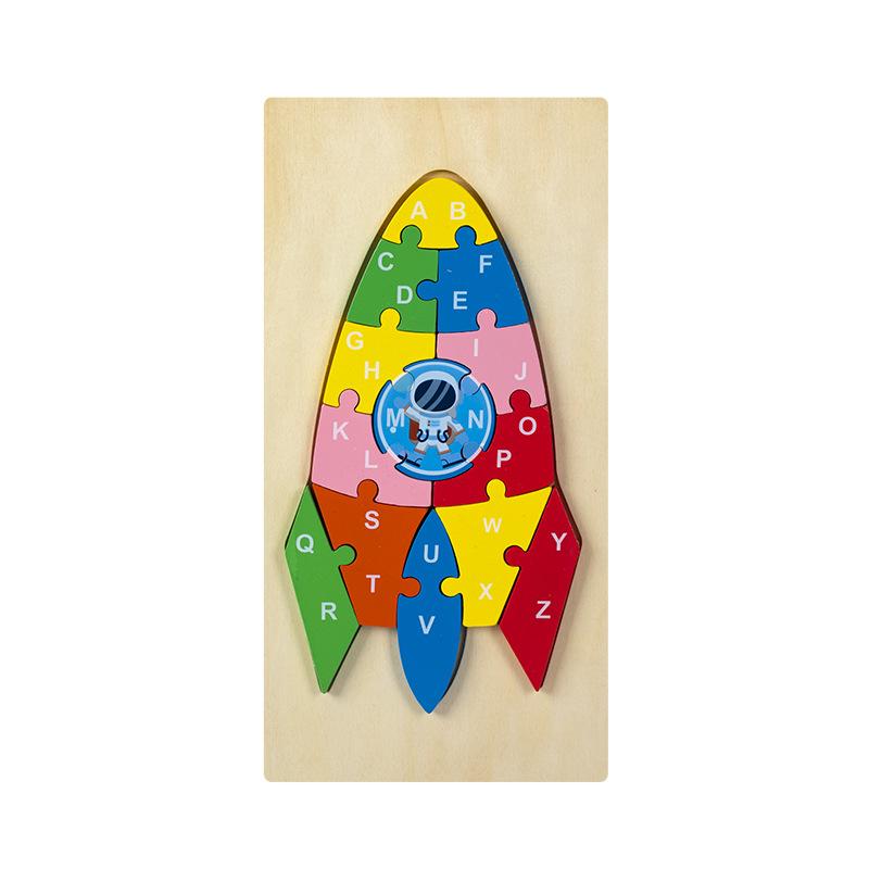 Kinder Pädagogisches Holztier Digitales 3D-Puzzle Lernspielzeug für die frühe Bildung