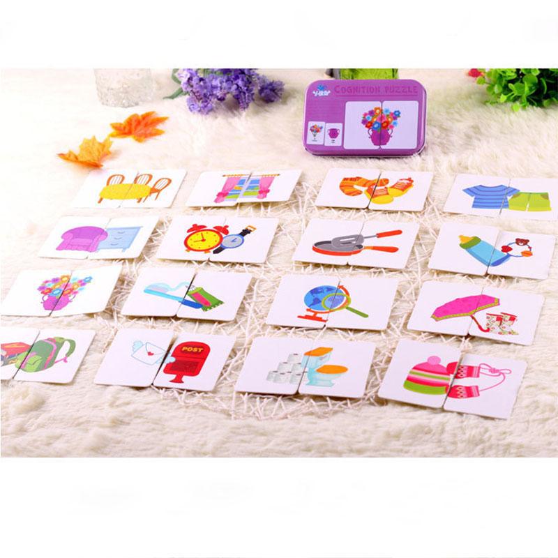 Baby Puzzle Toys for Boys Girls 1 2 3 Years Old Animals Fruit Graph Matching Card Montessori Game Educational Toys for Children